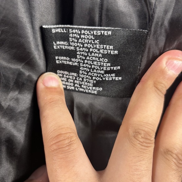 Guess Los Angeles Herringbone Tweed Toggle Peacoat Jacket Size Medium - Picture 6 of 6